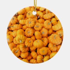 Kleine Orange Fall Harvest Pumpkins Keramik Ornament