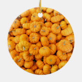 Kleine Orange Fall Harvest Pumpkins Keramik Ornament (Hinten)