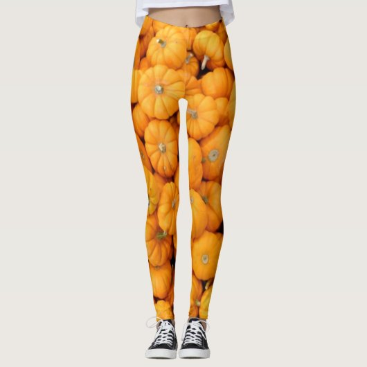 Kleine Orange Fall Harvest Pumpkins Leggings (Vorderseite)