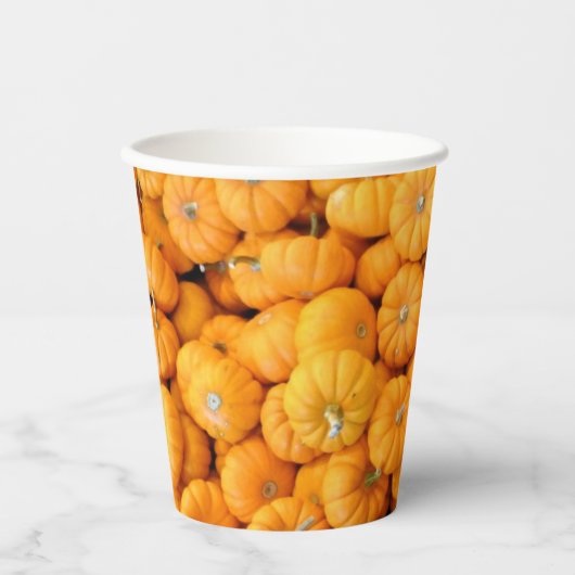 Kleine Orange Fall Harvest Pumpkins Pappbecher (Vorderseite)