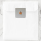 Kleine Orange Niedlich Spider Quadratischer Aufkleber (Tasche)