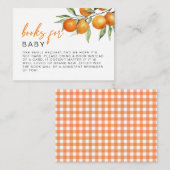 Kleine Orange Süsse Babydusche Bücher für Kinder Begleitkarte (Vorne/Hinten)
