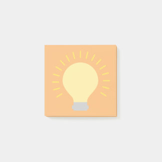 Kleine orangefarbene Glühbirne Art 3x3 Sticky Mini Post-it Klebezettel