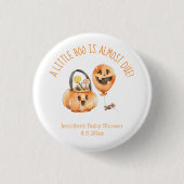 kleine, orangefarbene niedliche Babydusche Button (Vorderseite)