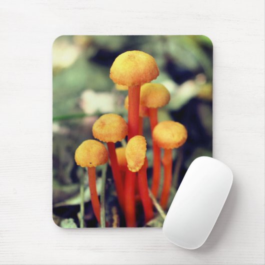 Kleine Orangefarbene Pilze Mousepad (Mit Mouse)