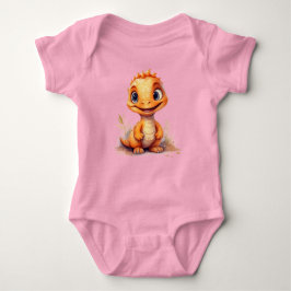 Kleine Oranje Dino Baby Strampler