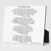 KLEINE ORPHANT ANNIE POEM PLAQUE FOTOPLATTE (Seite)