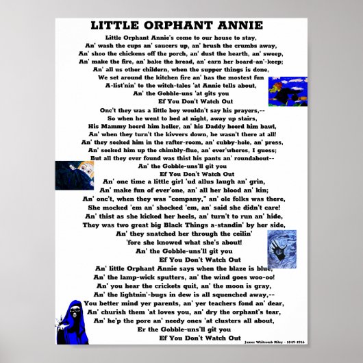 KLEINE ORPHANT ANNIE POEM POSTER (Vorne)