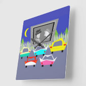 Kleine Ortsantriebe-in-Movie-Uhr Quadratische Wanduhr (Winkel)