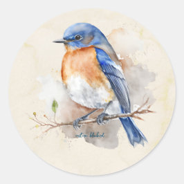 Kleine Ost-Bluebird-Farbe Runder Aufkleber