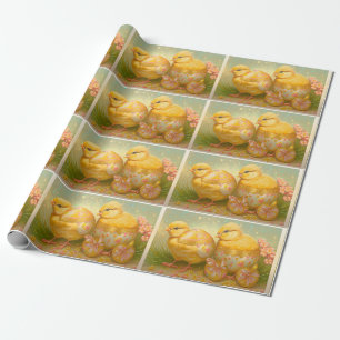 Kleine Osterküken in einer Karussellsammlung Geschenkpapier