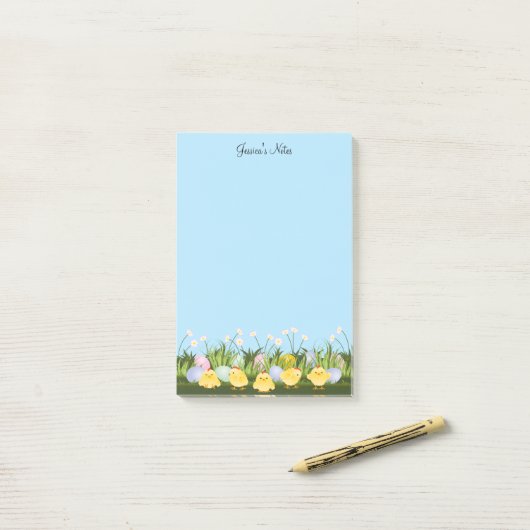 Kleine Osterstäbchen Post-it Klebezettel (Auf Schreibtisch)