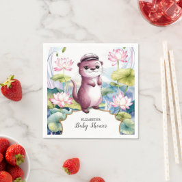 Kleine Otter Babydusche Serviette