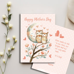 Kleine Owlet mit Mama Liebe Happy Mütter Day Card Einladung