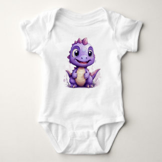 Kleine Paarse Dino Baby Strampler