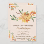 Kleine Pampkin, Blätter Babydusche Einladung (Vorne/Hinten)