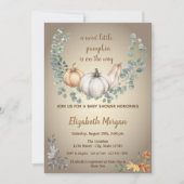 Kleine Pampkins, Blätter, Herbstdusche Einladung (Vorderseite)