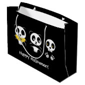 Kleine Pandas im Dunkeln Große Geschenktüte (Rückseite Schrägansicht)