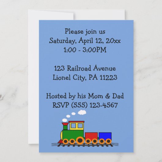 Kleine Party Einladung (Rückseite)