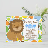 Kleine Party Einladung König-Lion Birthday (Stehend Vorderseite)