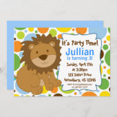 Kleine Party Einladung König-Lion Birthday (Vorne/Hinten)