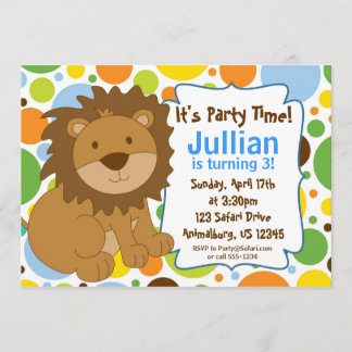 Kleine Party Einladung König-Lion Birthday