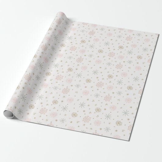 Kleine Pastel Snowflakes/Mund Geschenkpapier (Ungerollt)