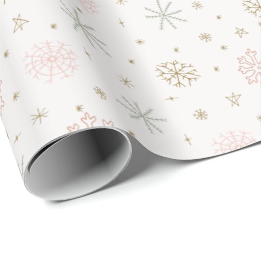 Kleine Pastel Snowflakes/Mund Geschenkpapier (Rolleneckpunkt)