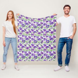 Kleine Pastell Lila Stiefmütterchen Fleecedecke