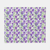 Kleine Pastell Lila Stiefmütterchen Fleecedecke (Vorderseite (Horizontal))