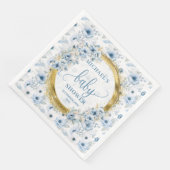 Kleine pastellblaue Blumen Goldjunge Dusche Serviette (Ecke)