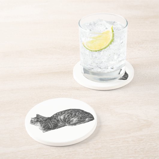 Kleine Pause, Tabby Poise Getränkeuntersetzer (Seite)