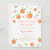 Kleine Peach Baby Dusche Einladung (Vorderseite)