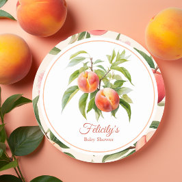 Kleine Peach Baby Dusche Runder Aufkleber