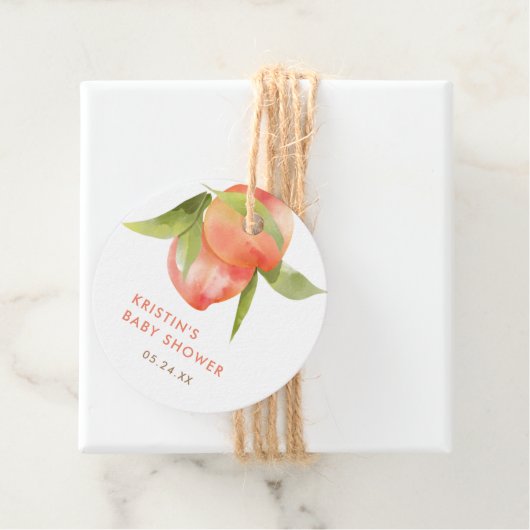 Kleine Peach Baby Dusche Vielen Dank für Ihr Inter Geschenkanhänger (Beispiel)