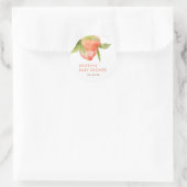 Kleine Peach Baby Dusche Vielen Dank für Ihr Inter Runder Aufkleber (Tasche)