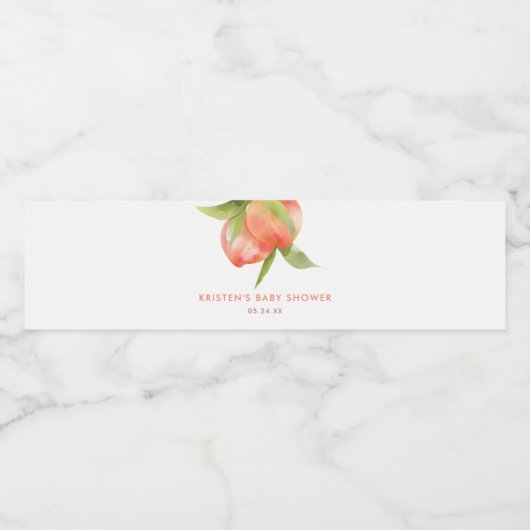 Kleine Peach Girl Baby Duwer Favoriten Wasserflaschenetikett (Einzelnes Label)