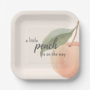 Kleine Peach ist auf dem Weg Baby Shower  Pappteller