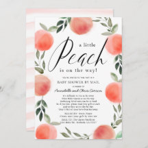 Kleine Peach Watercolor Baby Dusche per Mail