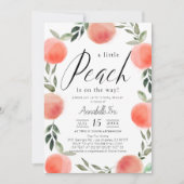Kleine Peach Watercolor Babydusche Einladung (Vorderseite)