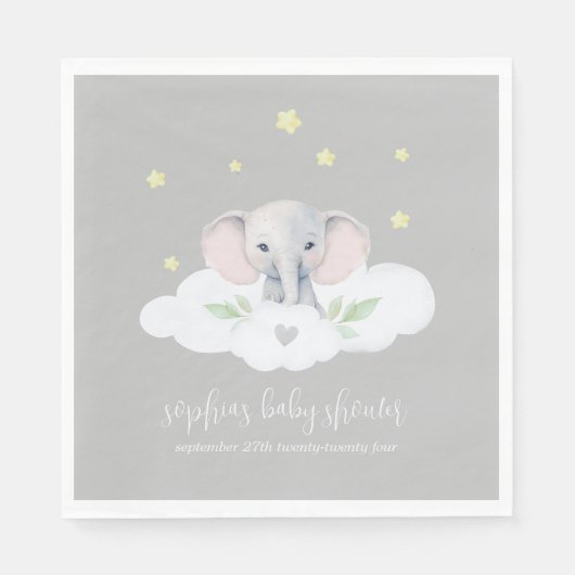 Kleine Peanut Baby Dusche Elephant Napkins Serviette (Vorderseite)