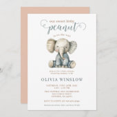 Kleine Peanut Baby Elephant Baby Dusche Einladung (Vorne/Hinten)
