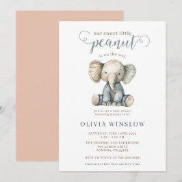 Kleine Peanut Baby Elephant Baby Dusche Einladung