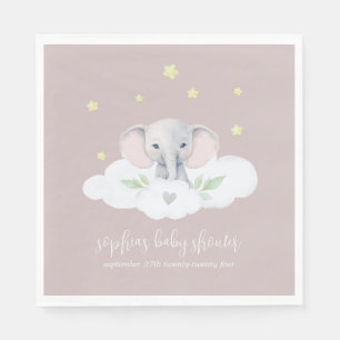 Kleine Peanut Babydusche Rosa Elefant Napkins Serviette
