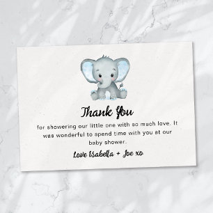 Kleine Peanut Blue Elephant Baby Dusche Dankeskarte