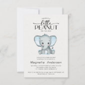 Kleine Peanut Blue Elephant Baby Dusche Einladung (Vorderseite)