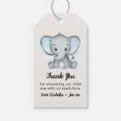Kleine Peanut Blue Elephant Baby Dusche Geschenkanhänger (Vorderseite)