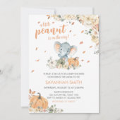 Kleine Peanut Elephant Babydusche Einladung (Vorderseite)