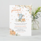 Kleine Peanut Elephant Babydusche Einladung (Stehend Vorderseite)