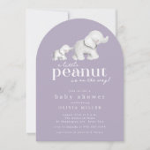 Kleine Peanut Elephant Babydusche Einladung (Vorderseite)